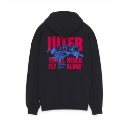 IUTER HOODIE NEVER ALONE BLACK